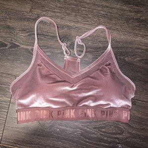 VS Pink Velvet and Mesh Sports Bra